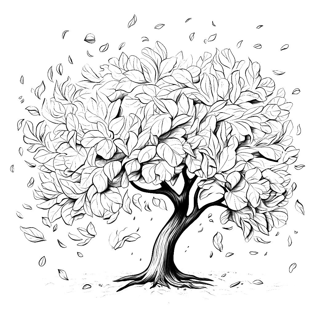 Ağaç Mandalası Boyama Sayfası – Yazdır
