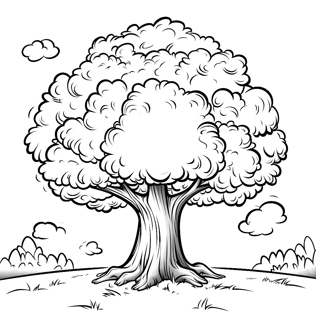 Basit Ağaç Boyama Sayfası