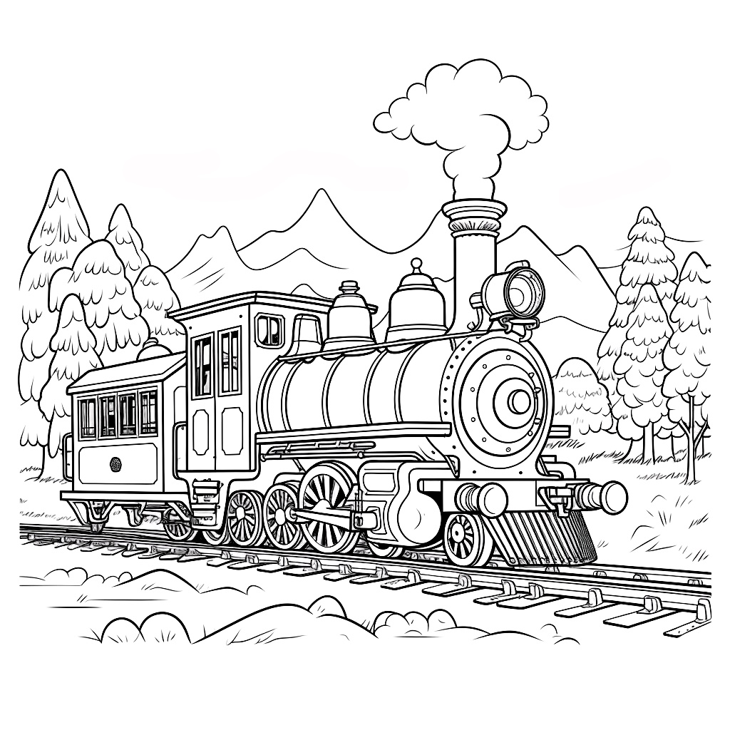 Buharlı Tren Boyama Sayfası – Yazdır