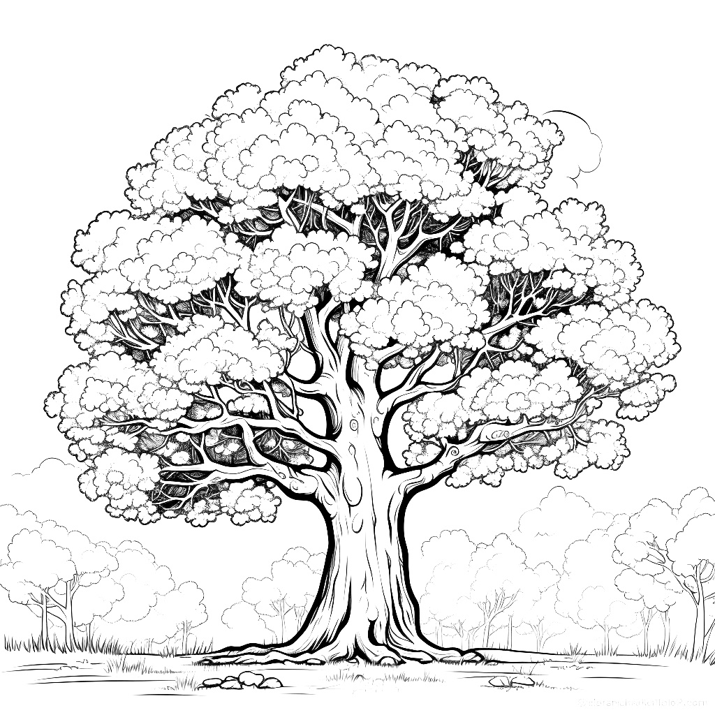Büyük Ağaç Boyama Sayfası