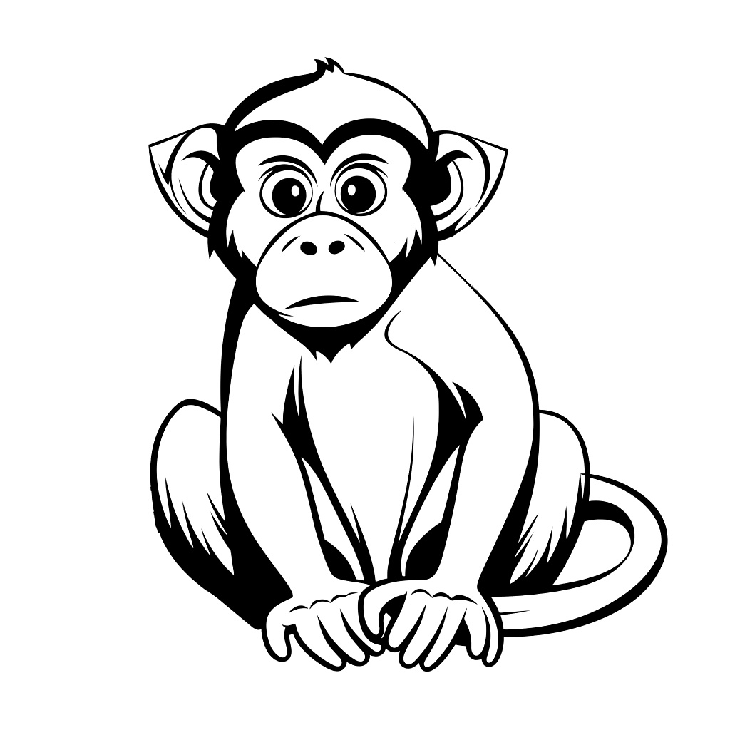 Büyük Maymun Boyama Sayfası - Yazdır