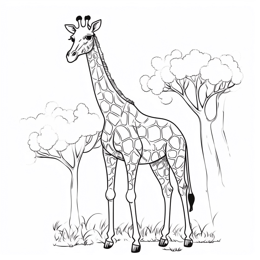 Büyük Zürafa Boyama Sayfası