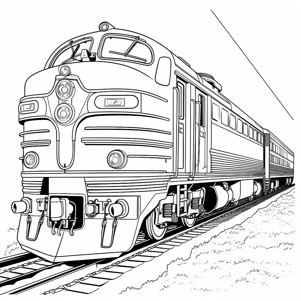 Çok Hızlı Tren Boyama Sayfası PDF indir