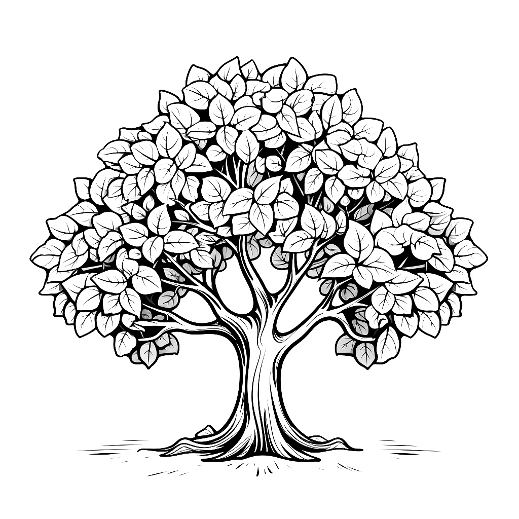 Güzel Ağaç Boyama Sayfası