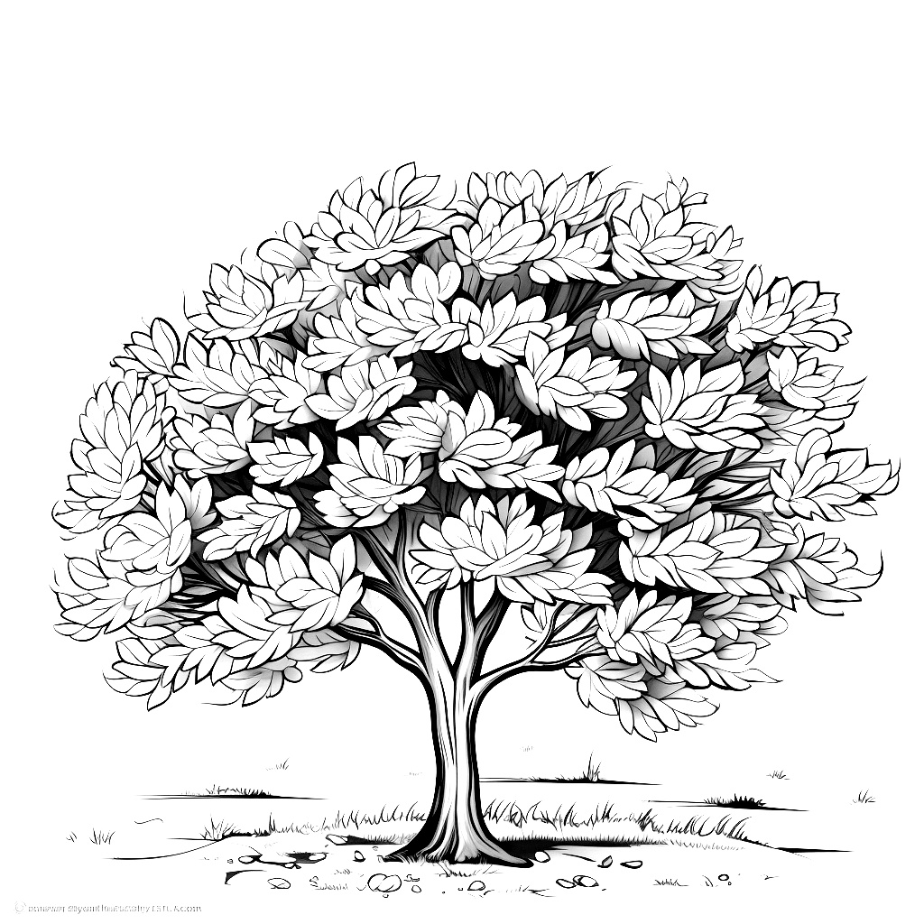 Işıldayan Ağaç Boyama Sayfası