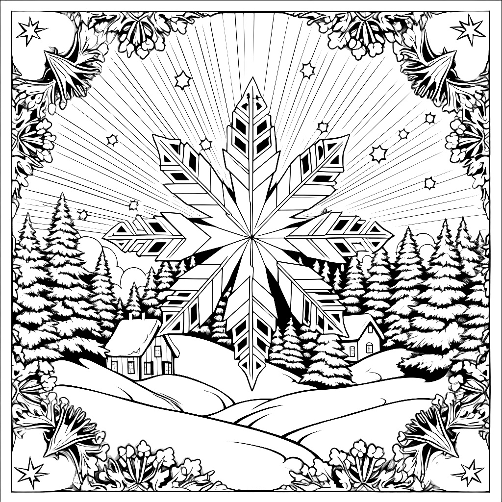 Kış Mandalası Boyama Sayfası