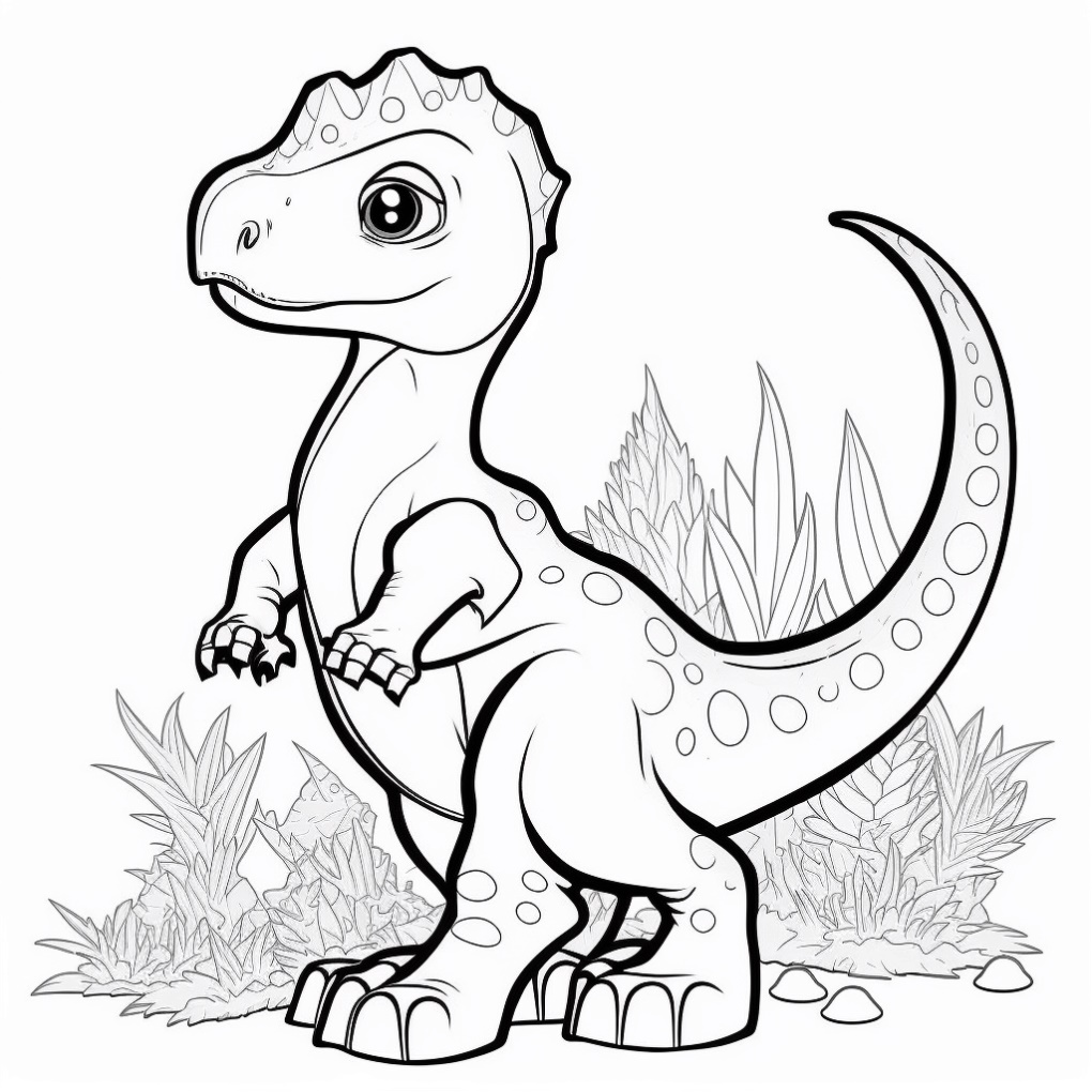 Komik Dinozor Boyama Sayfası