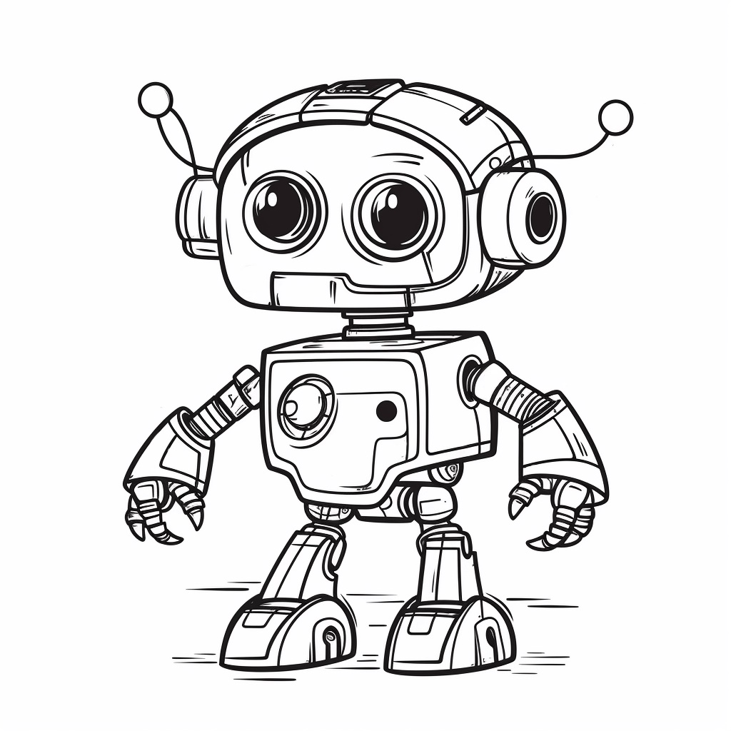 Komik Robot Boyama Sayfası