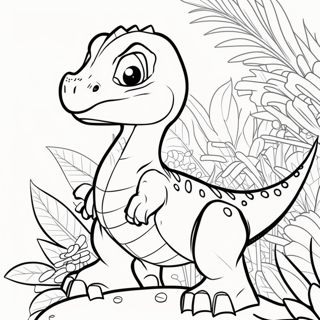 Küçük Dinozor Boyama Sayfası