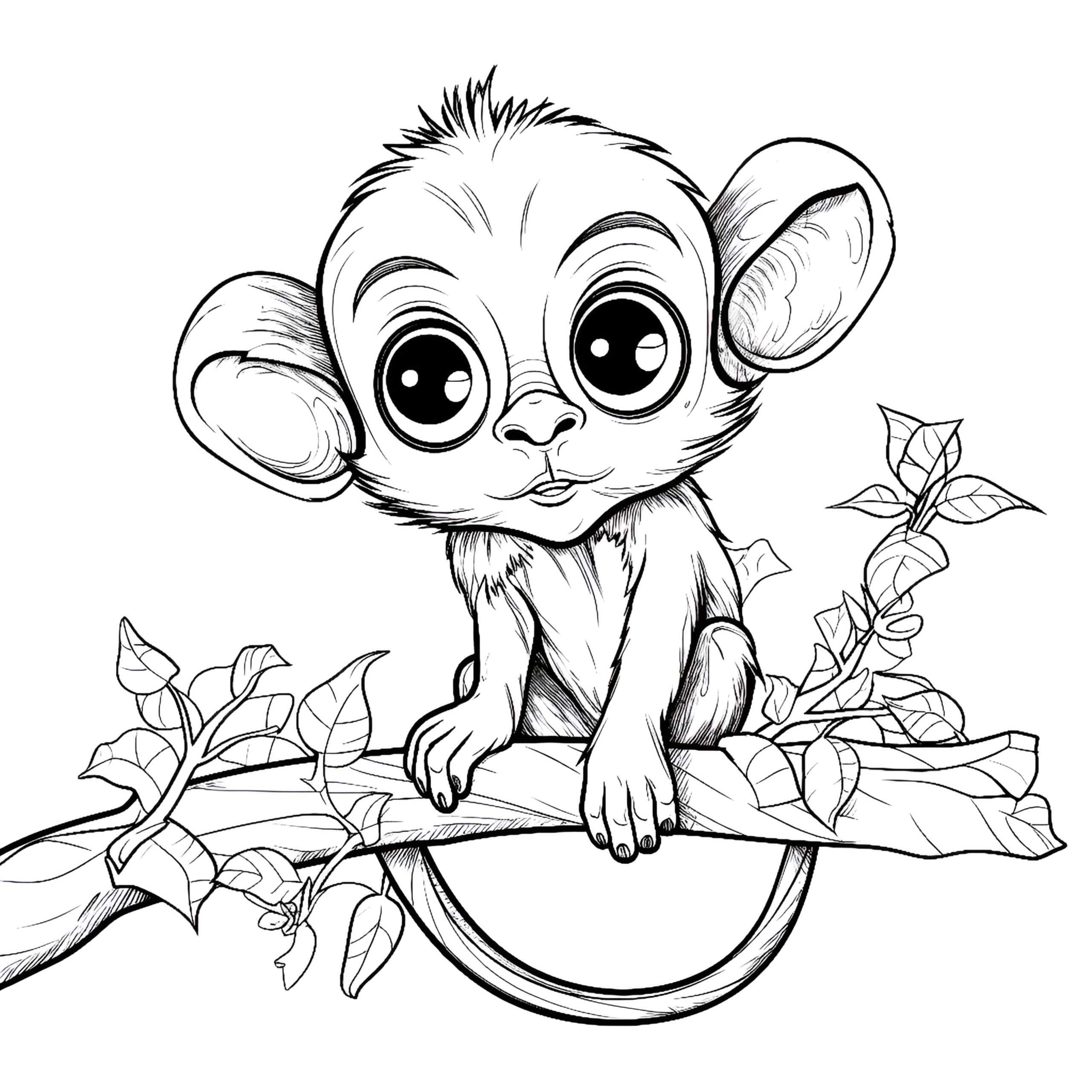 Küçük Maymun Boyama Sayfası