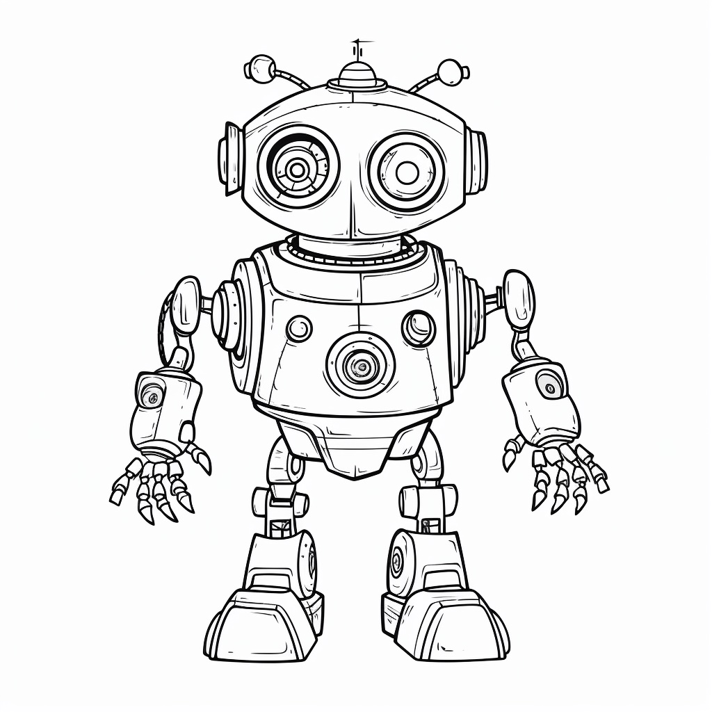 Küçük Robot Boyama Sayfası