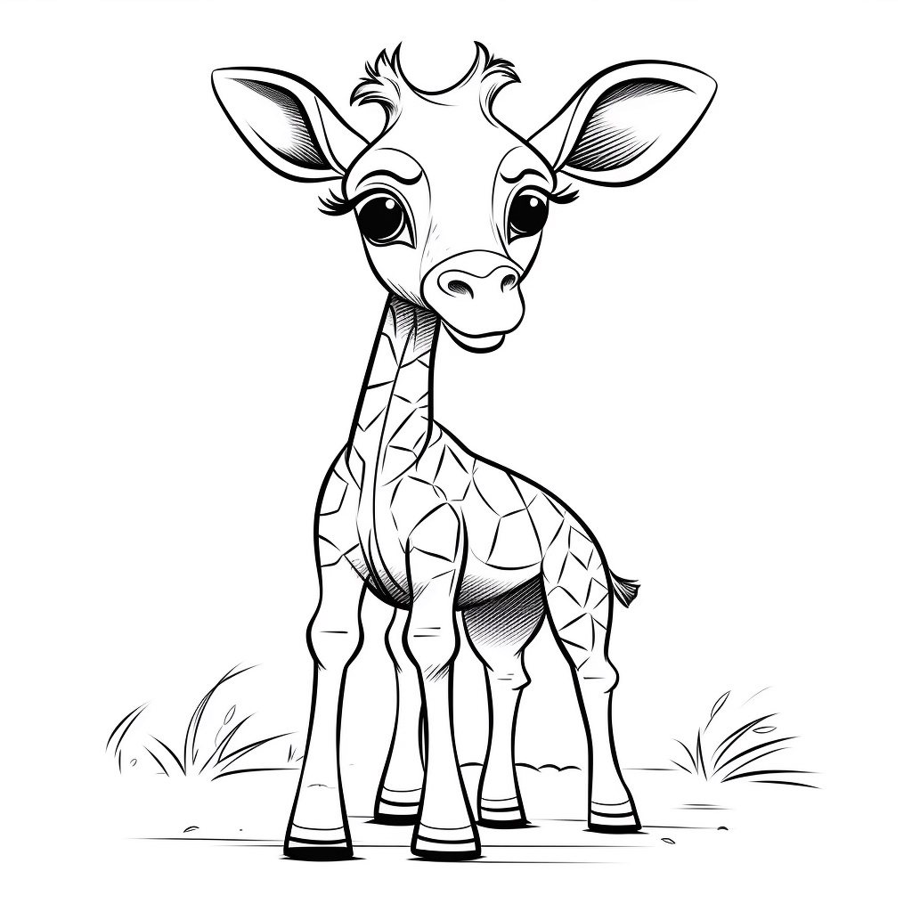 Küçük Zürafa Boyama Sayfası