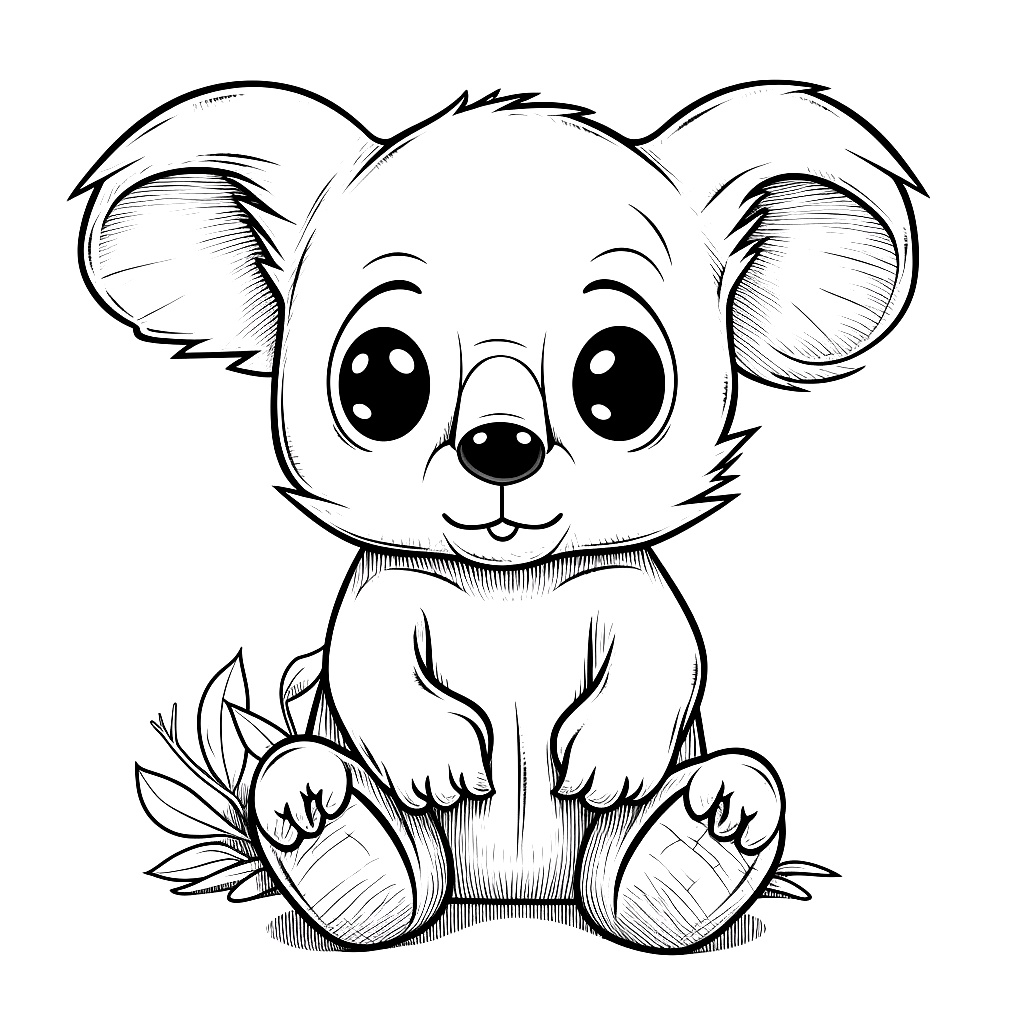 Sevimli Koala Boyama Sayfası Yazdır