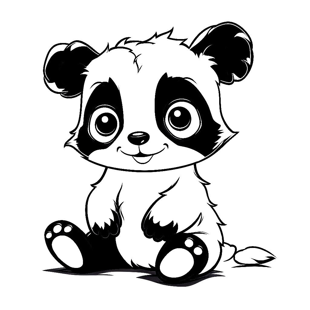 Sevimli Panda Boyama Sayfası