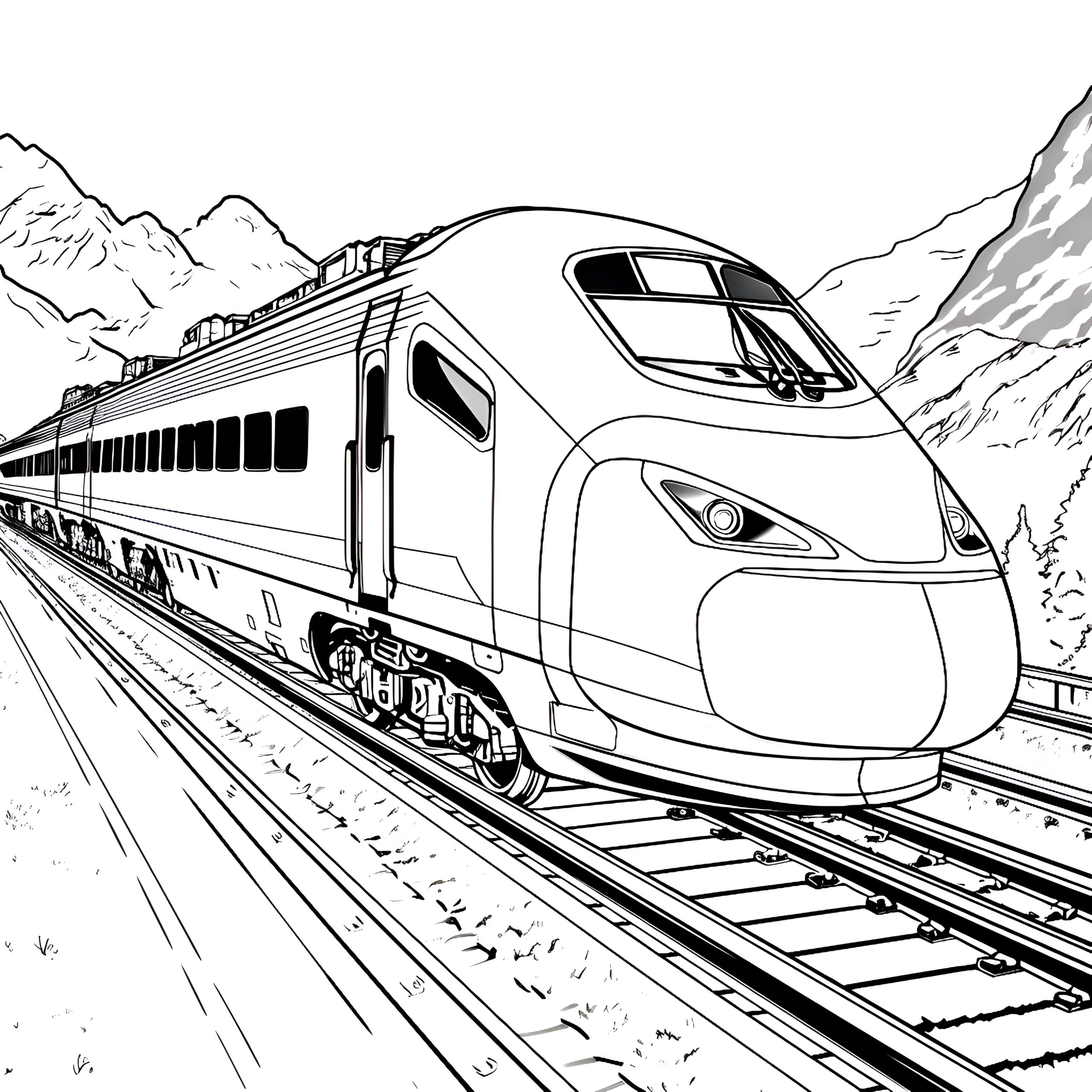 Hızlı Tren Boyama Sayfası – Yazdır