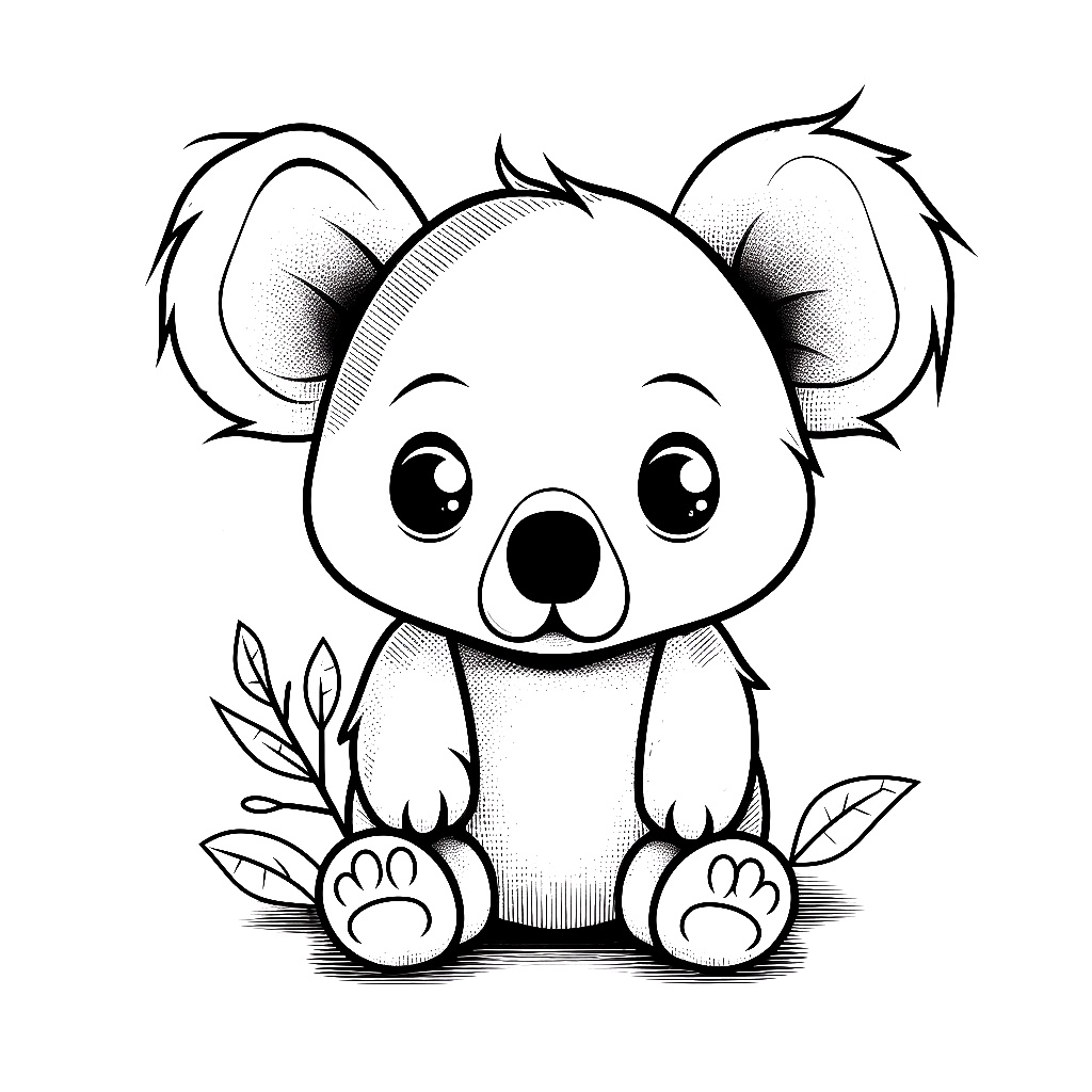 Üzgün ​​Koala Boyama Sayfası