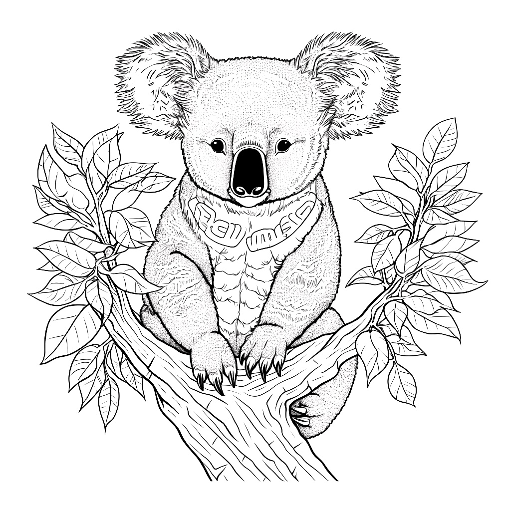 Yetişkin Koala Boyama Sayfası