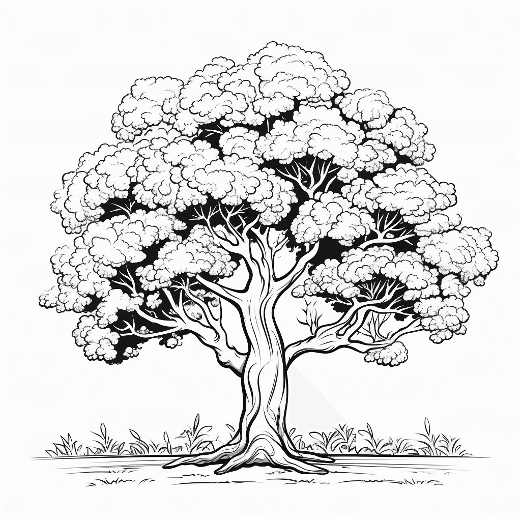 Yüksek Ağaç Boyama Sayfası
