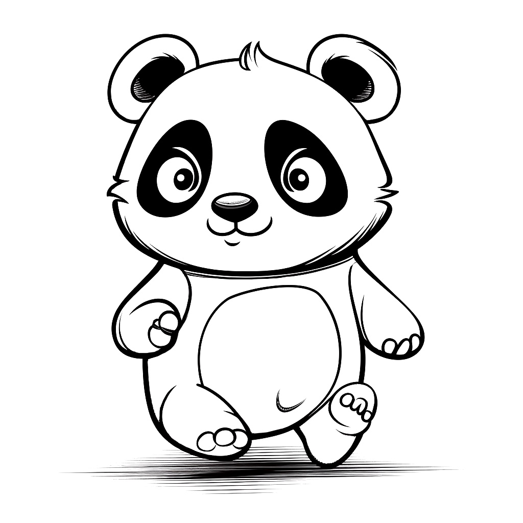 Mutlu Panda Boyama Sayfası