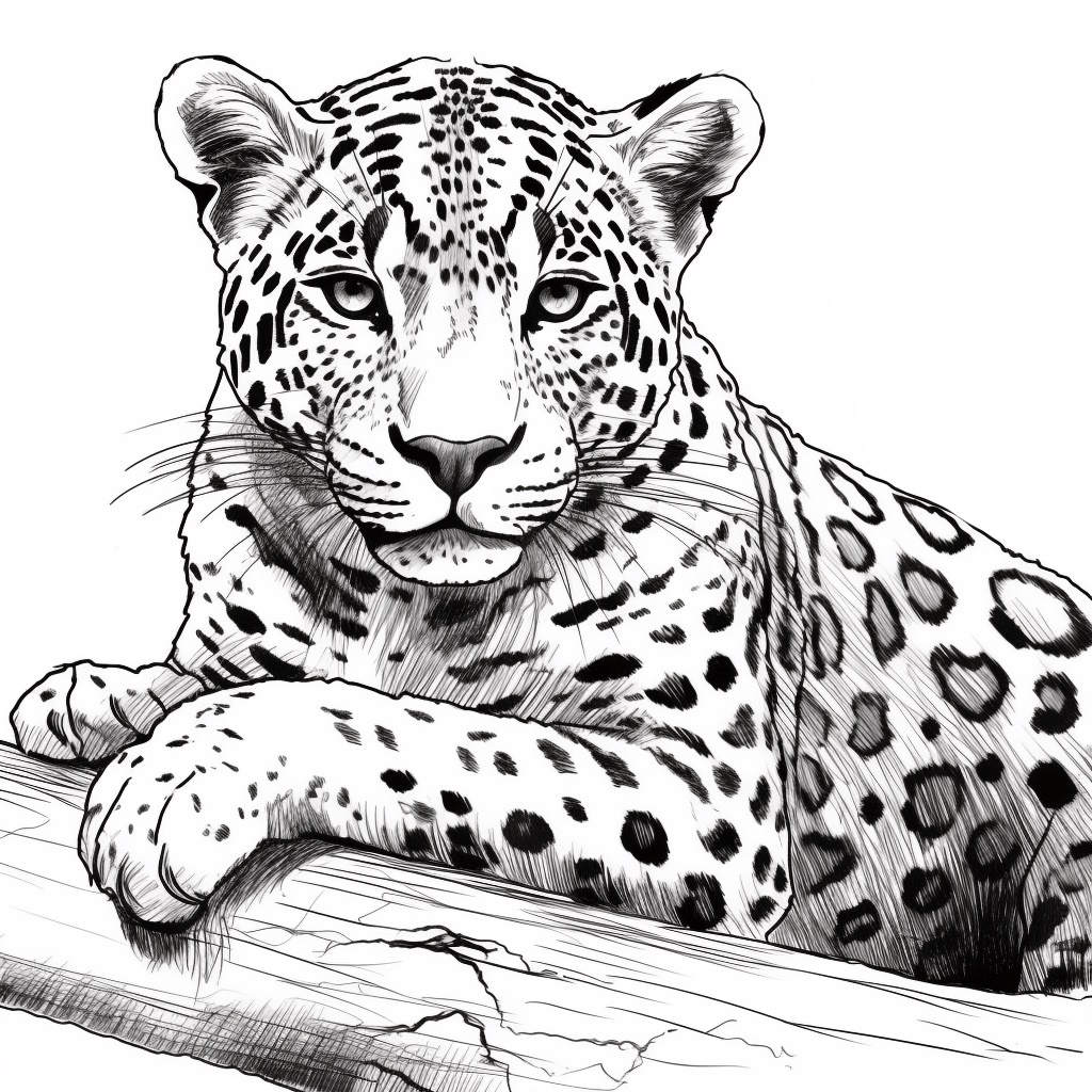 Eşsiz Leopard Boyama Sayfası