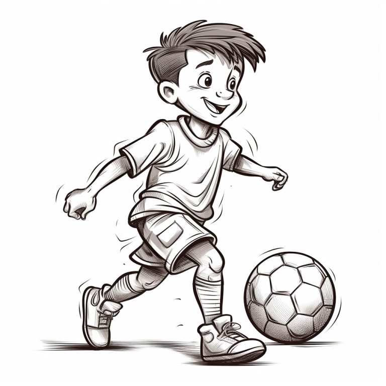 Genç Futbolcu Boyama Sayfası