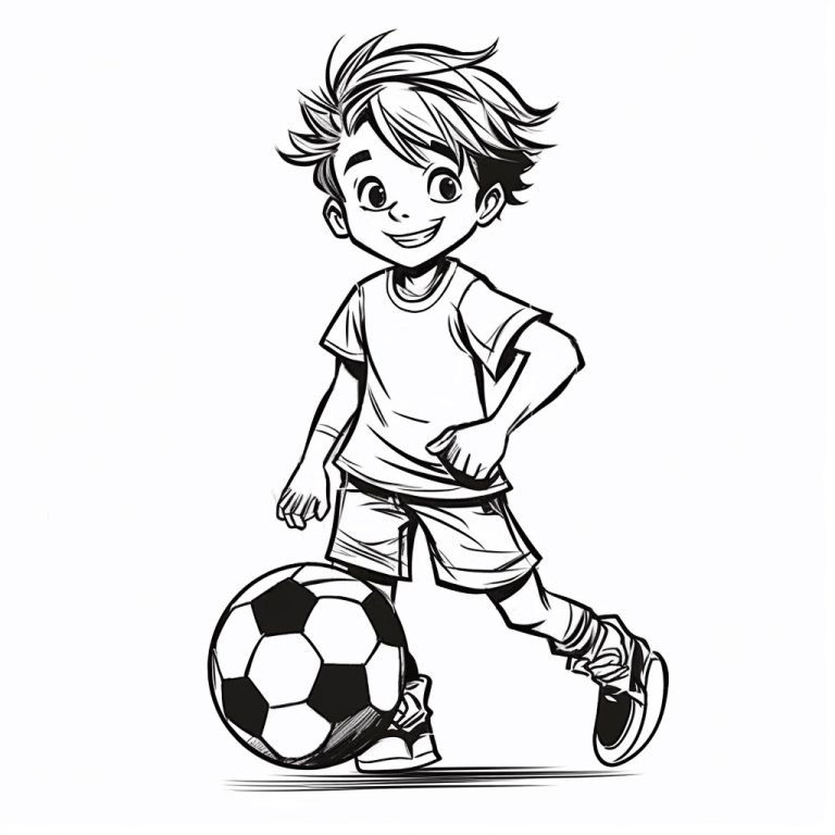 Küçük Futbolcu Boyama Sayfası